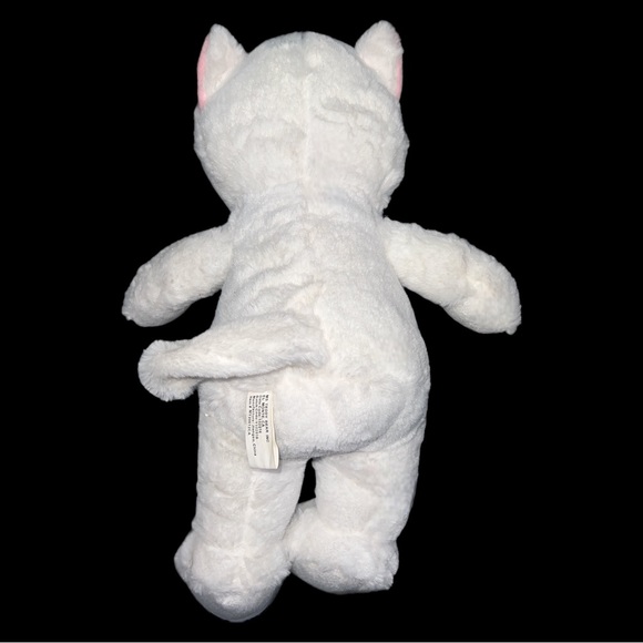 MS Teddy Bear Inc Plush White Cat Pink Nose Stuffed Animal Kitty Sewn Eyes 14” - Picture 3 of 6